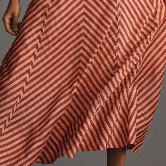 Lovaan | Tess Puff-Sleeve Linen-SIlk Midi Dress | NWT - Picture 4 of 8